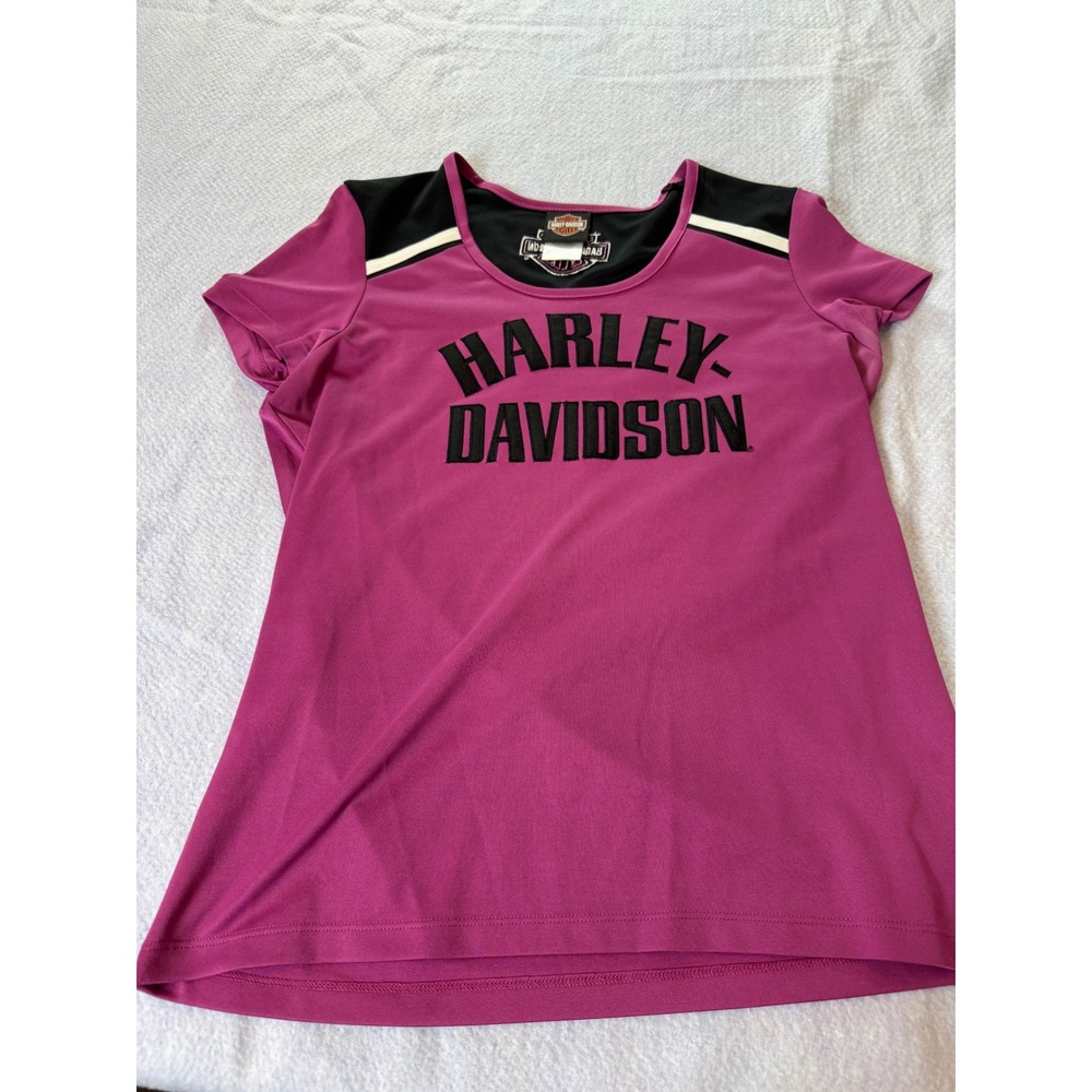 Harley-Davidson Womens Pink Colorblock Performance T-Shirt Erie PA‎ HT87 Large